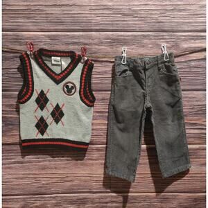 Toddler Mickey Mouse Vest And Pants Set Size 18 Months